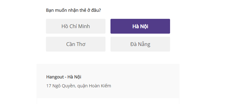 Nơi nhận thẻ