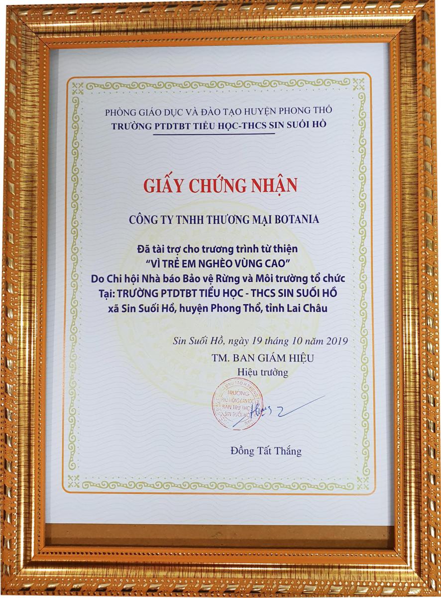 Công ty Botania tham gia chương trình từ thiện “Vì trẻ em nghèo vùng cao”