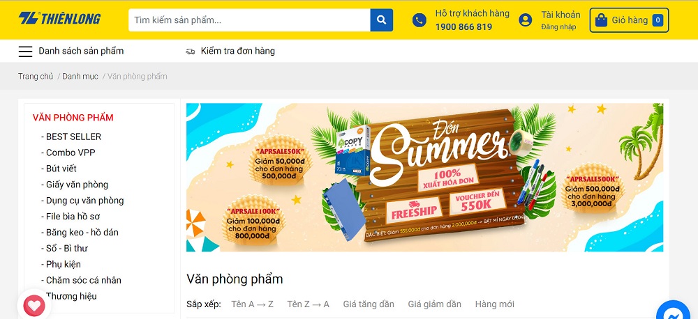 văn phòng phẩm bán online