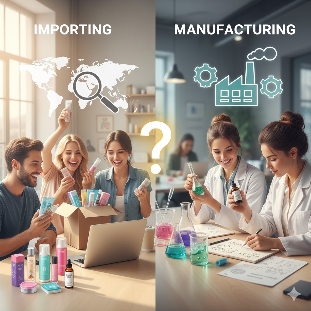 Nên gia công hay nhập mỹ phẩm bán? Chọn sao cho lời