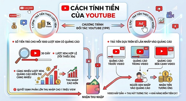 1 triệu view youtube được bao nhiêu tiền